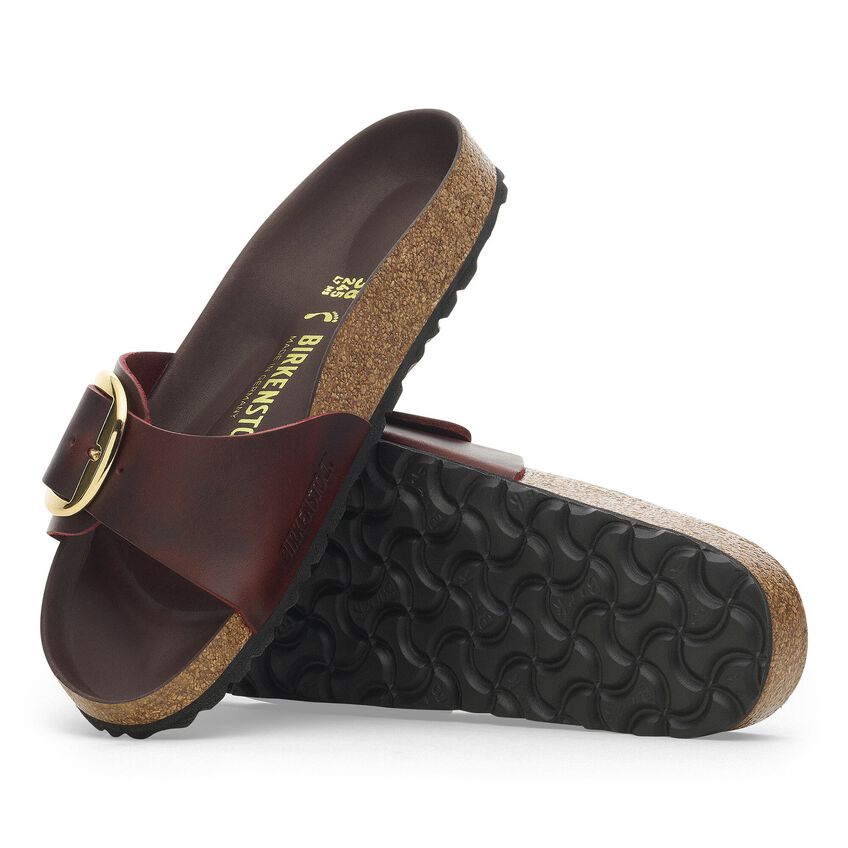 Madrid Big Buckle -Zinfandel Oiled Leather||Madrid Grosses Boucles - Cuir huilé zinfandel