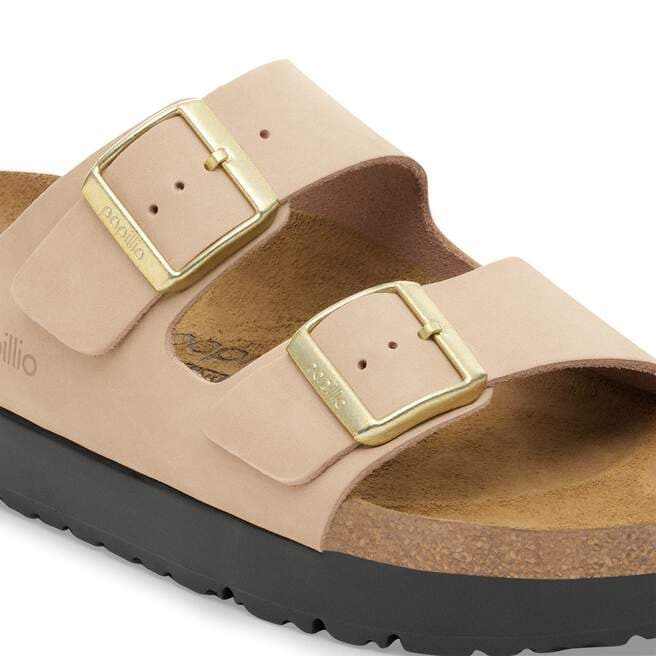 Arizona Platform- Sandcastle Nubuck Leather||Arizona Platform - Cuir nubuck château de sable