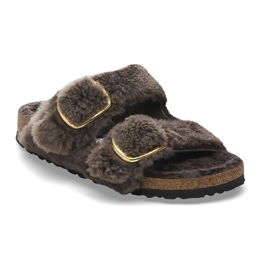 Arizona Big Buckle Teddy - Concrete Gray Shearling||Arizona grosses boucles peluche - Fourrure gris ciment