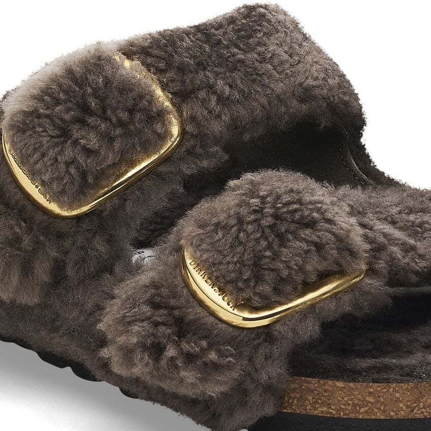 Arizona Big Buckle Teddy - Concrete Gray Shearling||Arizona grosses boucles peluche - Fourrure gris ciment