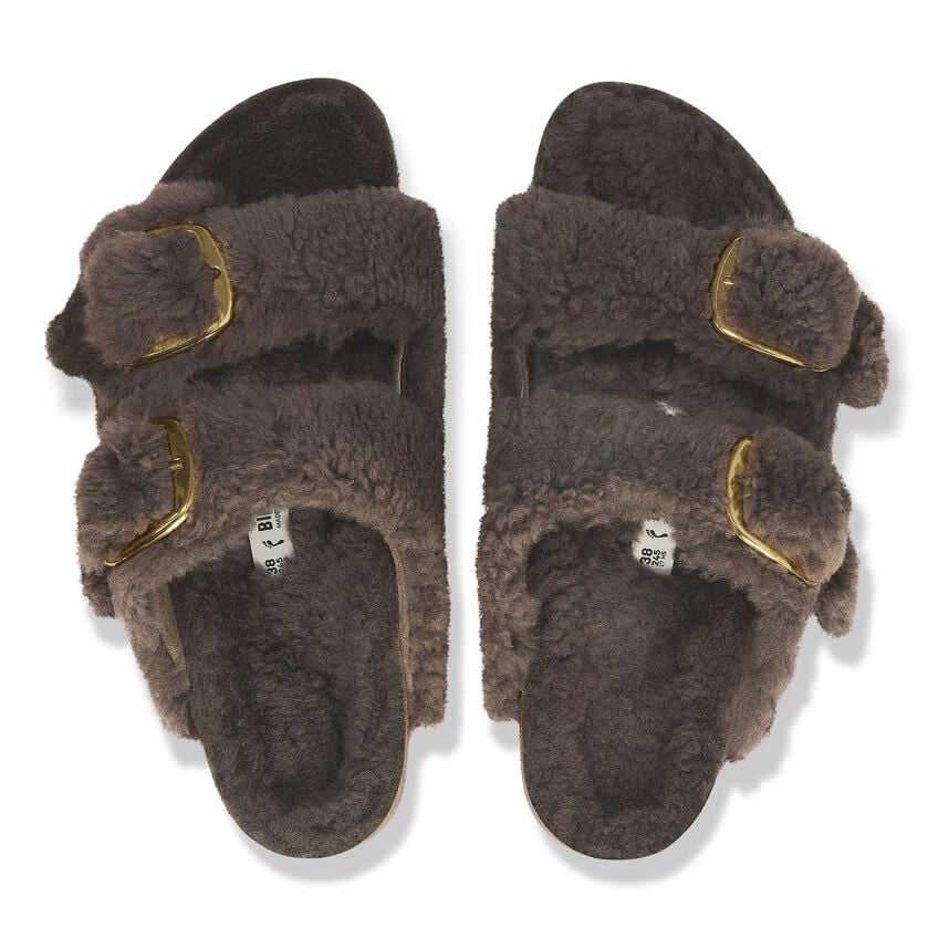 Arizona Big Buckle Teddy - Concrete Gray Shearling||Arizona grosses boucles peluche - Fourrure gris ciment