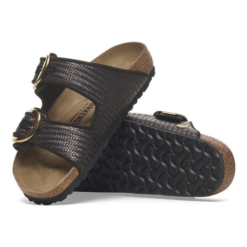 Arizona Big Buckle -  Black Raffia||Arizona grosses boucles - Raffia noir