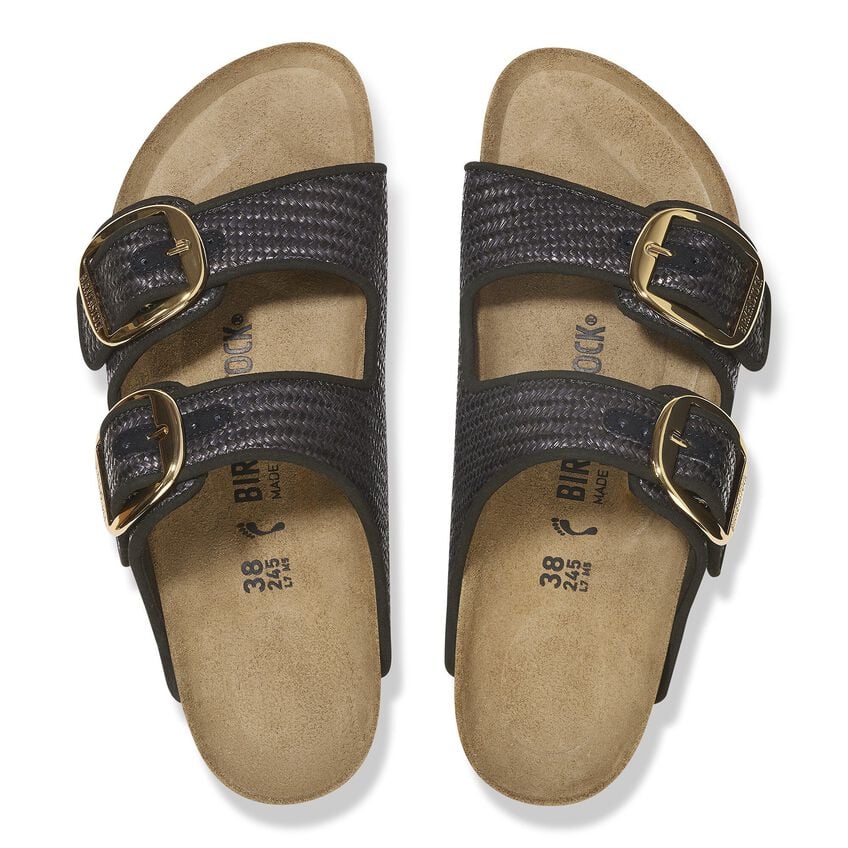 Arizona Big Buckle -  Black Raffia||Arizona grosses boucles - Raffia noir