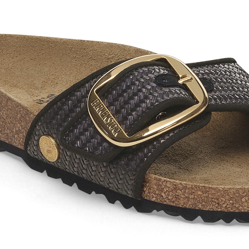 Madrid Big Buckle - Black Raffia||Madrid Grosses Boucles - Raffia noir