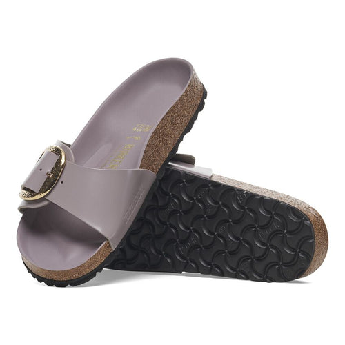 Madrid Hammered Big Buckle - Faded Purple High Shine Leather||Madrid grosse boucle martelée - Cuir verni pourpre délavé