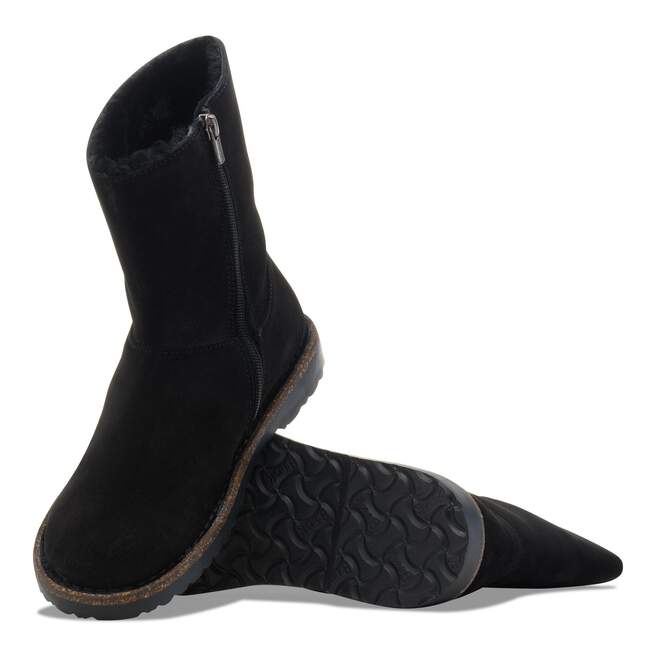 Uppsala Zip - Black Suede Shearling||Uppsala Zip - Suède fourrure noir