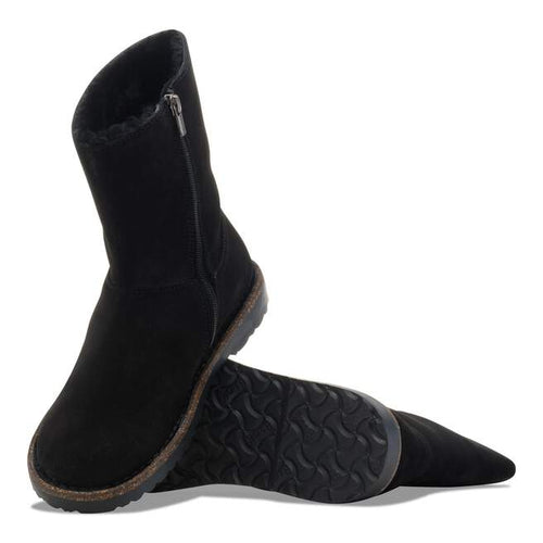 Uppsala Zip - Black Suede Shearling||Uppsala Zip - Suède fourrure noir