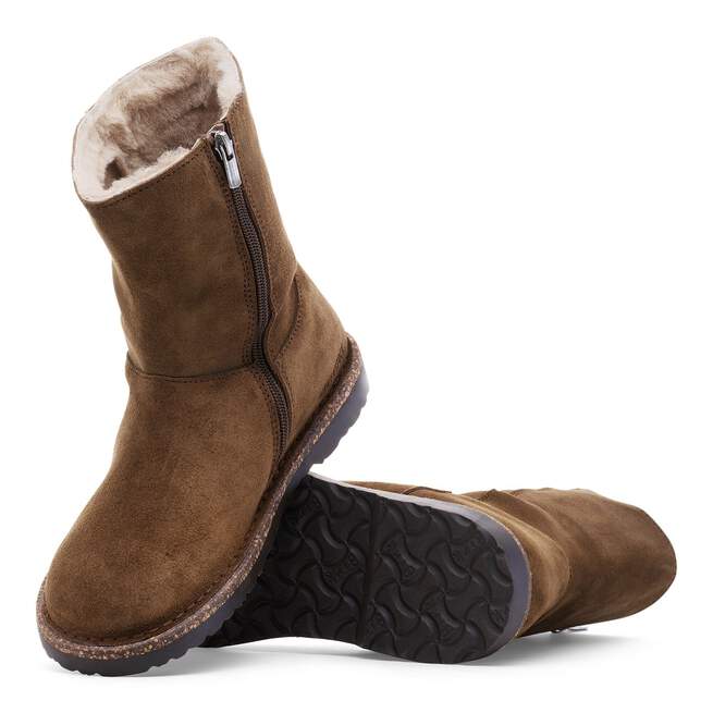 Uppsala Zip - Dark Tea Suede Shearling||Uppsala Zip - Suède fourrure thé noir