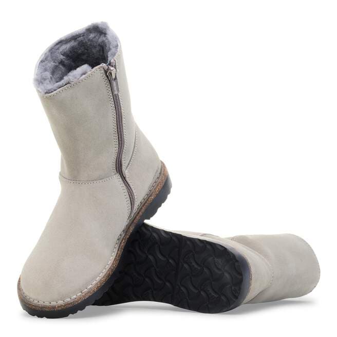 Uppsala Zip - Stone Coin Suede Shearling