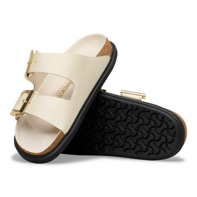 Arizona Droplet Buckle -  Ecru High Shine Leather||Arizona boucle droplet - Cuir verni ecru