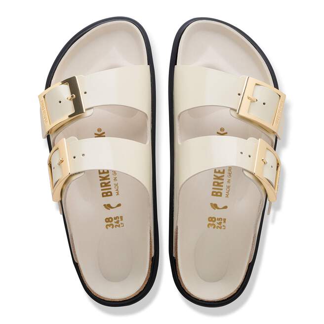 Arizona Droplet Buckle -  Ecru High Shine Leather||Arizona boucle droplet - Cuir verni ecru