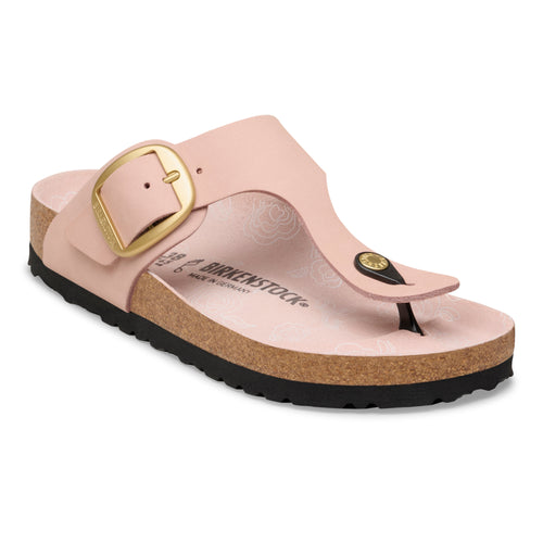 Gizeh Big Buckle - Soft Pink Nubuck Printed Footbed||Gizeh Big Buckle - Nubuckl rose pâle