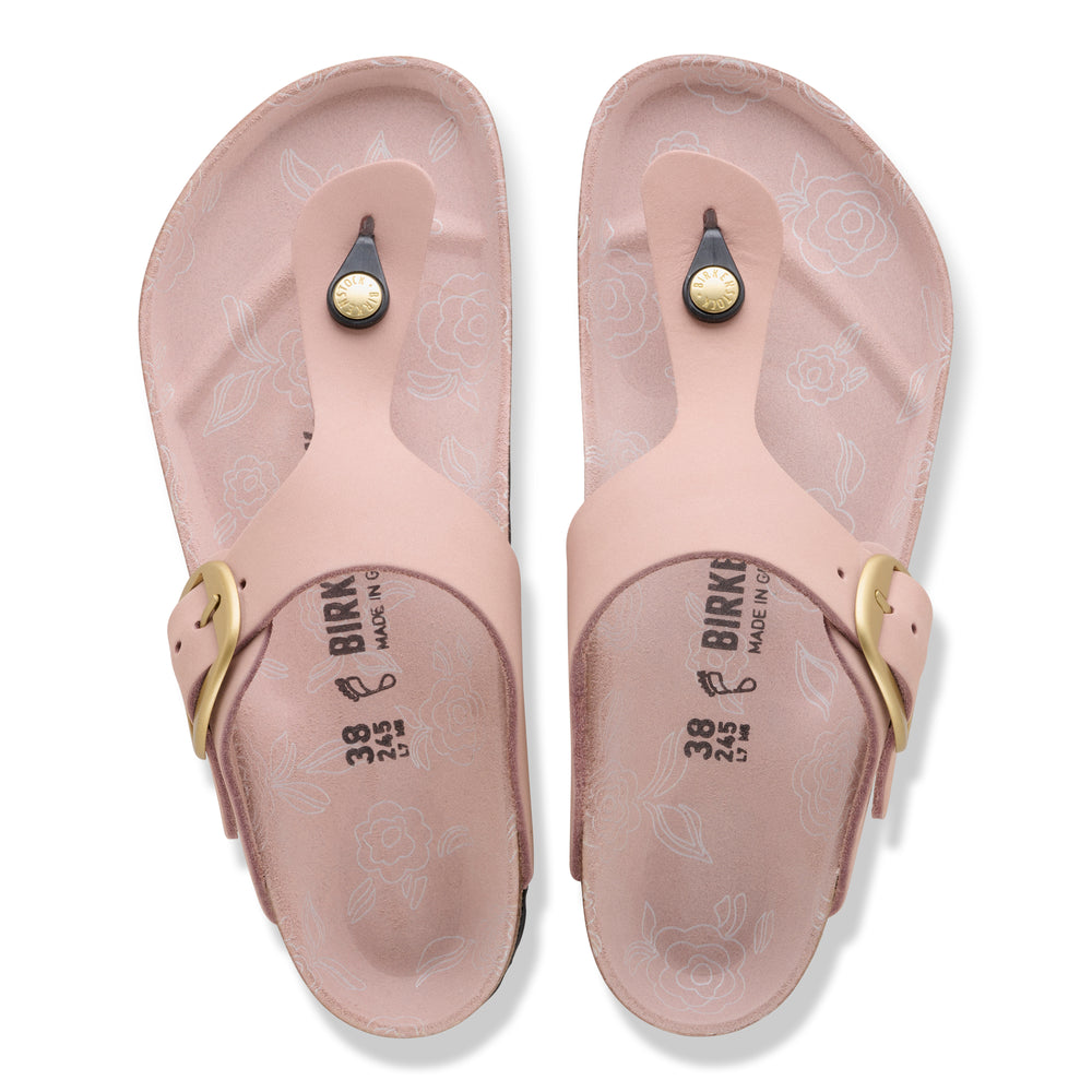 Gizeh Big Buckle - Soft Pink Nubuck Printed Footbed||Gizeh Big Buckle - Nubuckl rose pâle