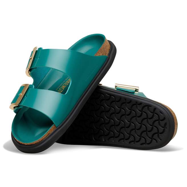 Arizona Droplet Buckle -  Dark Teal High Shine Leather||Arizona boucle droplet - Cuir sarcelle très brillant