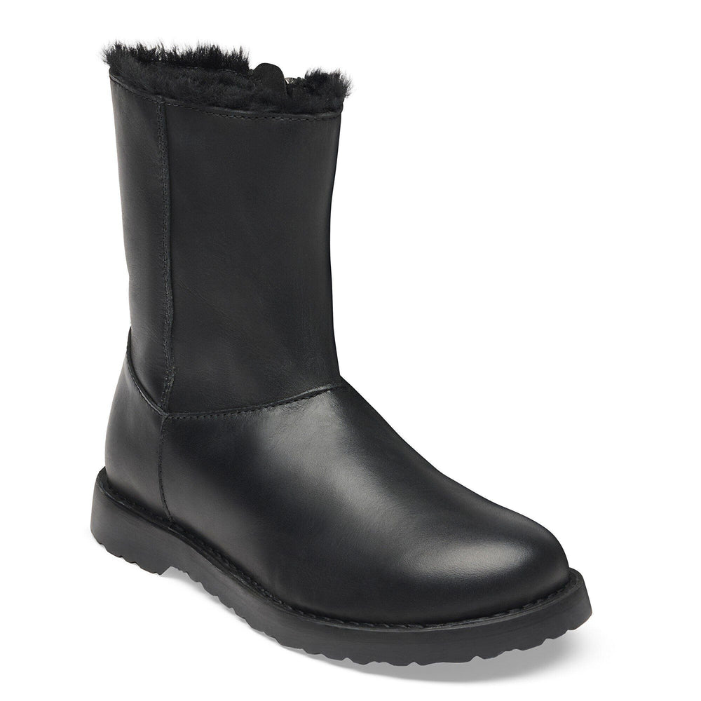 Uppsala Zip - Black Leather Shearling||Uppsala Zip - Cuir et fourrure noir
