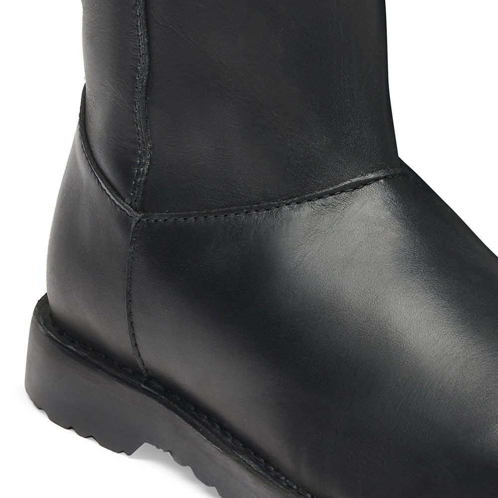 Uppsala Zip - Black Leather Shearling||Uppsala Zip - Cuir et fourrure noir