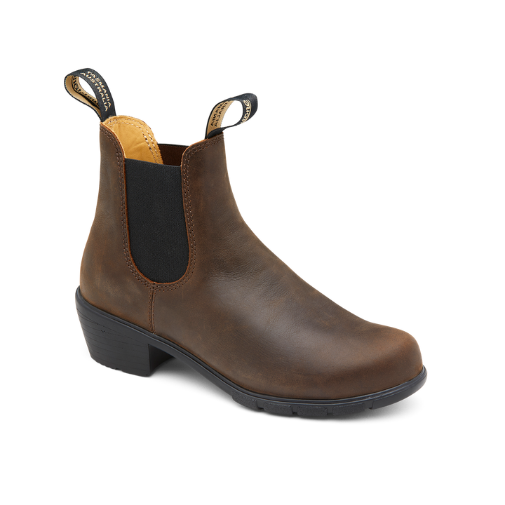1673 Women Heel - Antique Brown Leather||1673 pour femmes avec talon - Cuir brun antique