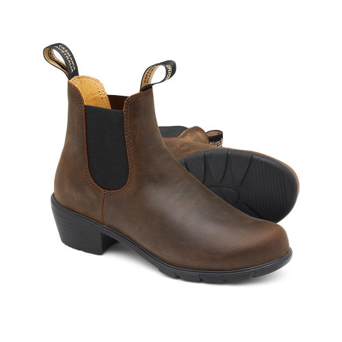 1673 Women Heel - Antique Brown Leather||1673 pour femmes avec talon - Cuir brun antique