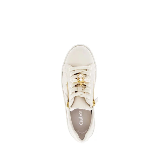 83.201.22 Sneaker - Off White Leather||83.201.22 Espadrille - Cuir Blanc cassé