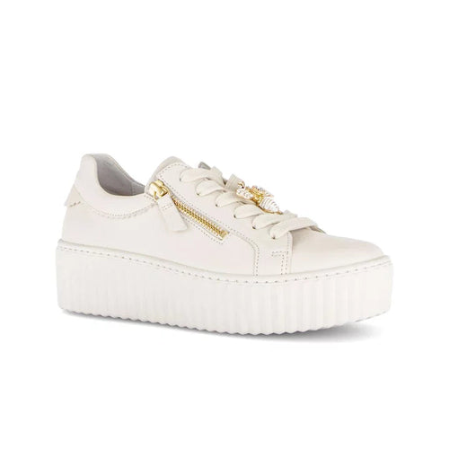 83.201.22 Sneaker - Off White Leather||83.201.22 Espadrille - Cuir Blanc cassé
