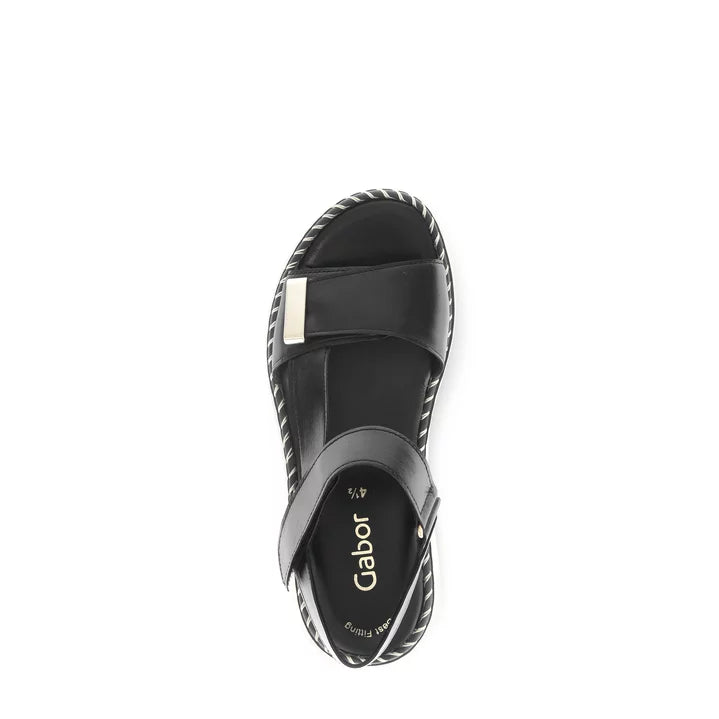 84.593.27 Sandal - Black Leather||84.593.27 Sandale - Cuir noir