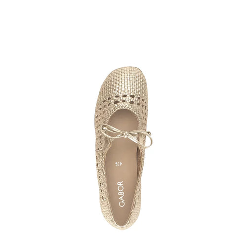 84.158.61 Ballet Flat - Gold Leather||84.158.61 Ballerine - Cuir doré