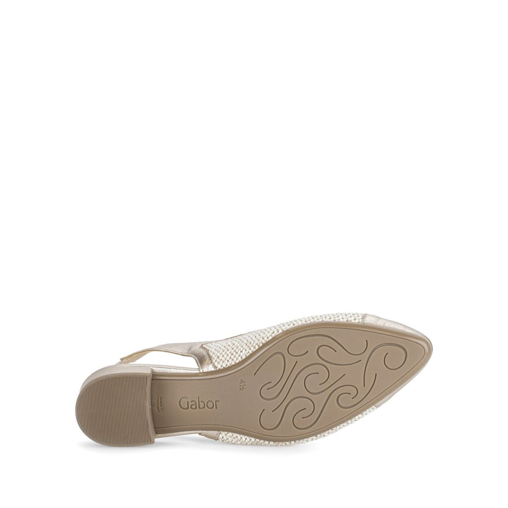 81.526.42 Slingback - Metallic Beige||81.526.42 Escarpins à bride arrière - Beige métallique