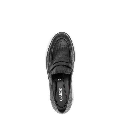 Penny - Black Leather||Penny - Cuir noir