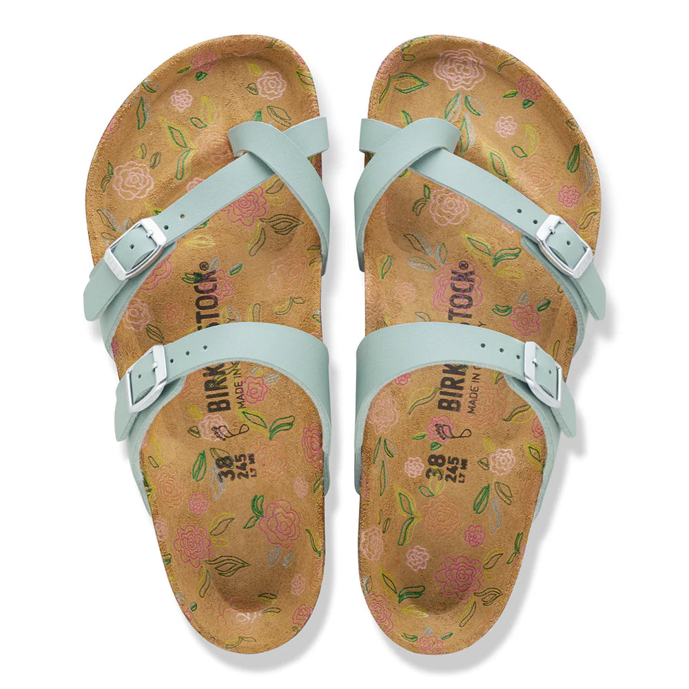 Mayari - Pure Sage Printed Footbed Birko-Flor||Mayari - Birko-Flor sauge pure avec fleurs