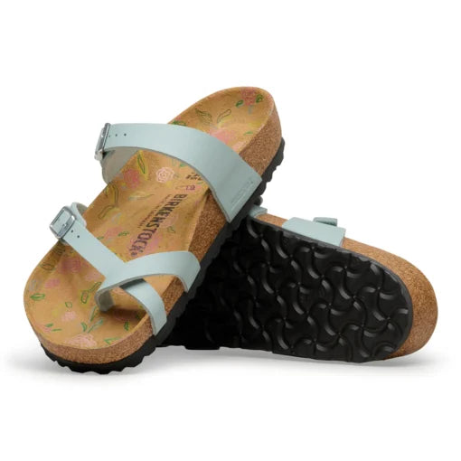 Mayari - Pure Sage Printed Footbed Birko-Flor||Mayari - Birko-Flor sauge pure avec fleurs