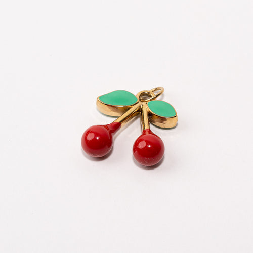 Cherries Adjustable Loop Shoe Charm - Gold||Cerise breloque à chaussures ajustable - Or