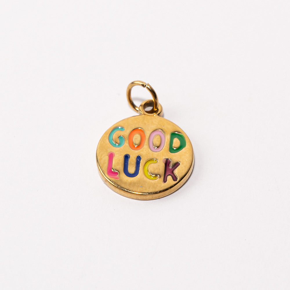 Good Luck Adjustable Loop Shoe Charm - Gold||Bonne chance breloque à chaussures ajustable - Or
