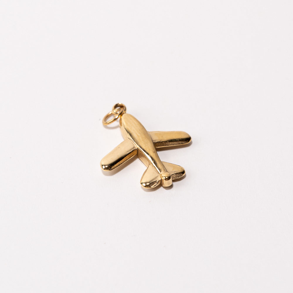 Plane Adjustable Loop Shoe Charm - Gold||Avion breloque à chaussures ajustable - Or