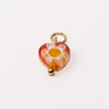 Red Heart Adjustable Loop Shoe Charm - Gold||Coeur rouge breloque à chaussures ajustable - Or