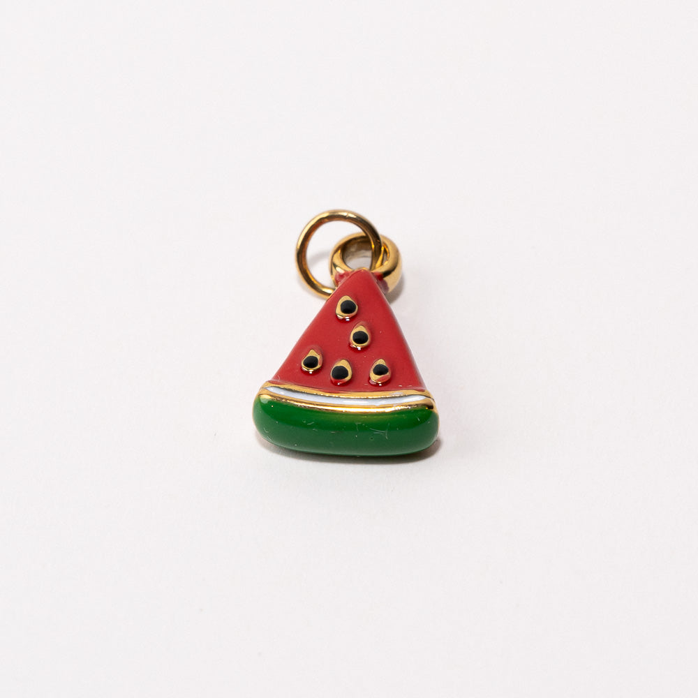 Watermelon Adjustable Loop Shoe Charm - Gold||Melon d'eau breloque à chaussures ajustable - Or
