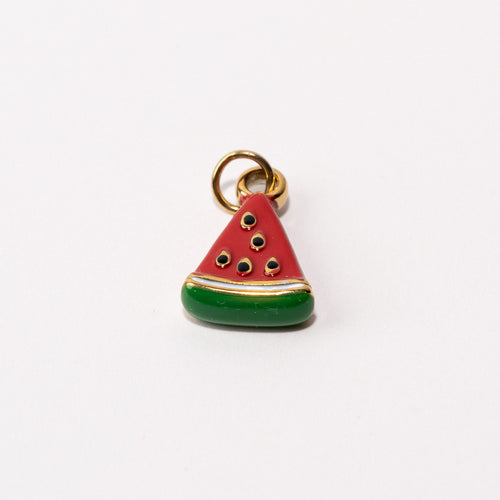 Watermelon Adjustable Loop Shoe Charm - Gold||Melon d'eau breloque à chaussures ajustable - Or