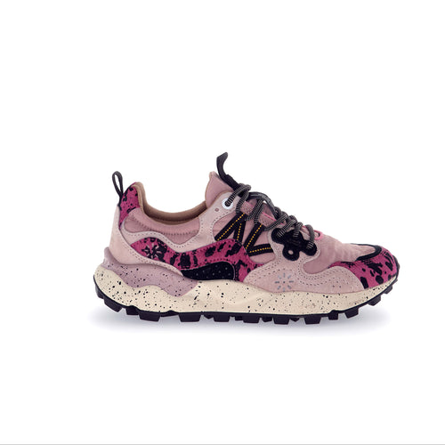Yamano 3 - Coral-Rose-Black Suede/Pony Hair/Nylon