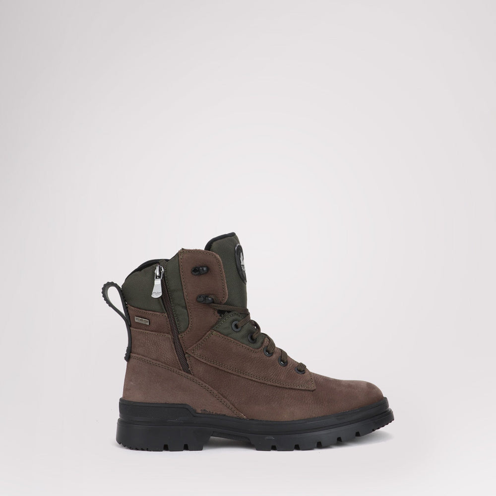 Men's Maddox with Ice grippers - Dark Brown-Military Leather||Maddox pour hommes avec crampons - Cuir brun foncé-militaire