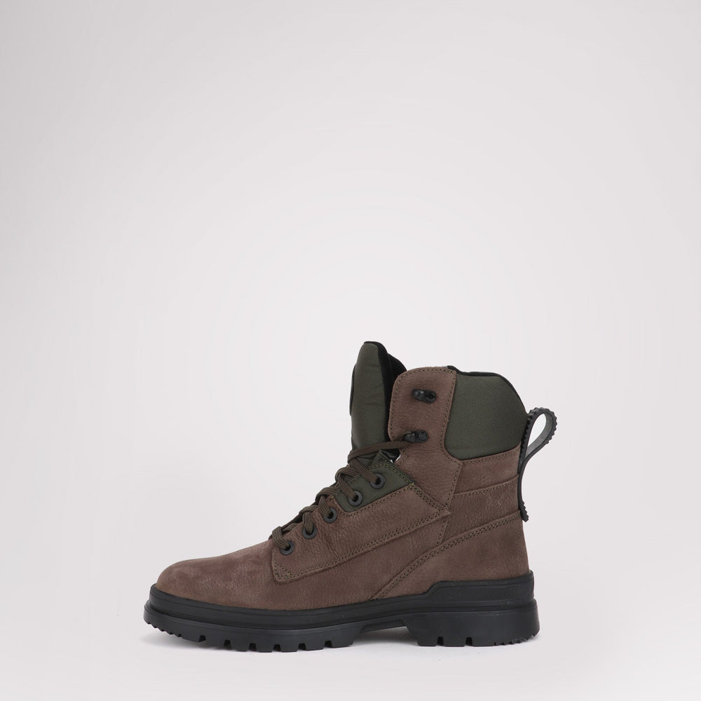 Men's Maddox with Ice grippers - Dark Brown-Military Leather||Maddox pour hommes avec crampons - Cuir brun foncé-militaire