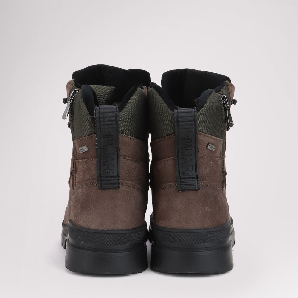 Men's Maddox with Ice grippers - Dark Brown-Military Leather||Maddox pour hommes avec crampons - Cuir brun foncé-militaire