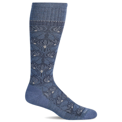 Floral Tapestry Knee-High Women - Bluestone Moderate Compression (15-20mmHg)