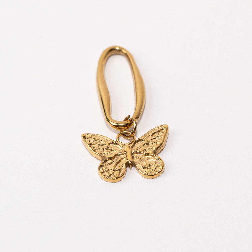 Butterfly Fixed Loop Shoe Charm - Gold||Papillon breloque à chaussures à glisser - Or