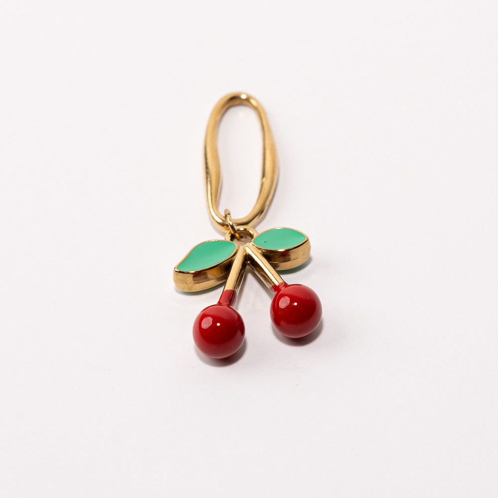 Cherries Fixed Loop Shoe Charm - Gold||Cerises breloque à chaussures à glisser - Or