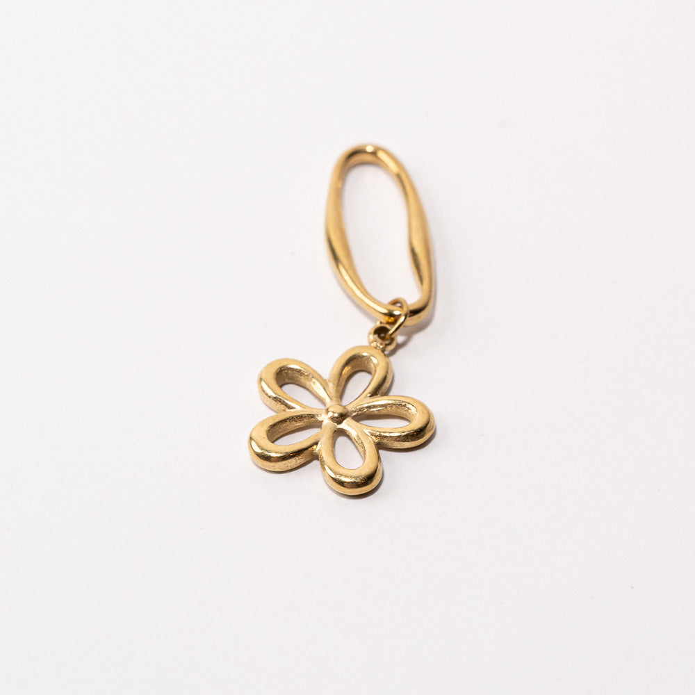 Flower Fixed Loop Shoe Charm - Gold||Fleur breloque à chaussures à glisser - Or