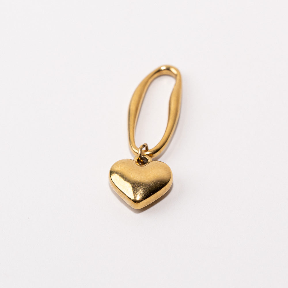 Heart Fixed Loop Shoe Charm - Gold||Coeur breloque à chaussures à glisser - Or