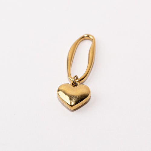 Heart Fixed Loop Shoe Charm - Gold||Coeur breloque à chaussures à glisser - Or