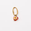 Red Heart Fixed Loop Shoe Charm - Gold||Coeur rouge breloque à chaussures à glisser - Or
