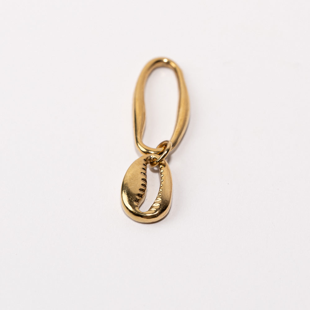 Seashell Fixed Loop Shoe Charm - Gold||Coquillage breloque à chaussures à glisser - Or