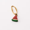 Watermelon Fixed Loop Shoe Charm - Gold||Melon d'eau breloque à chaussures à glisser - Or
