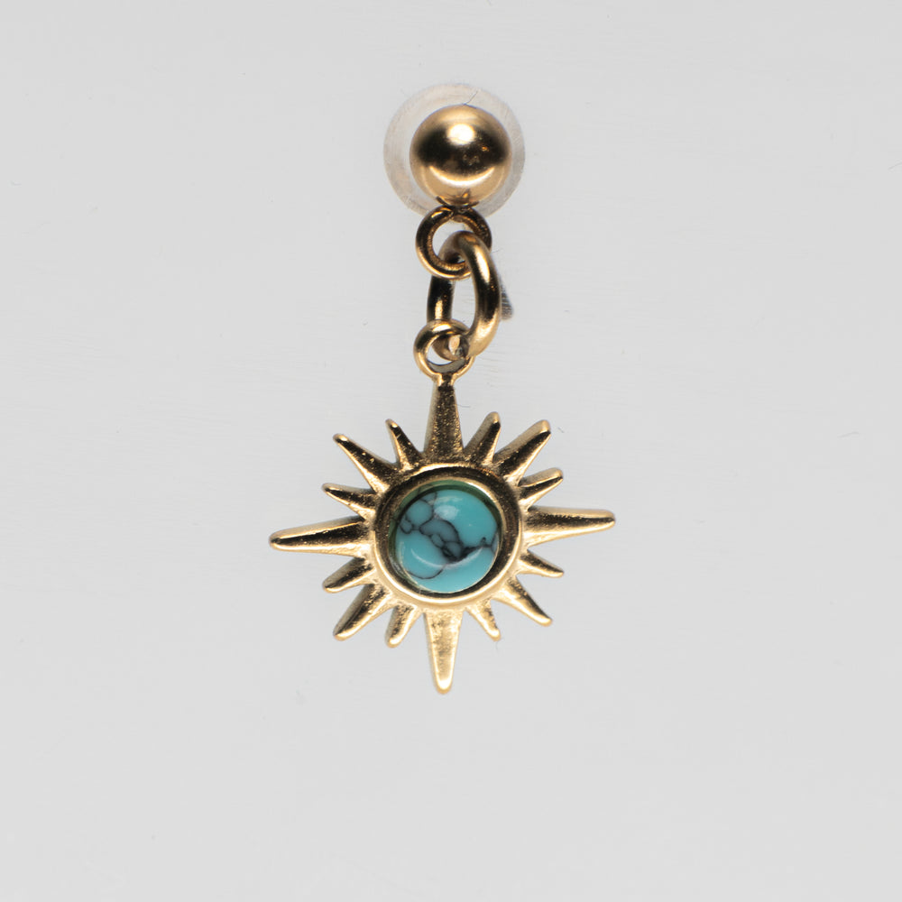 Blue Star Pendant Shoe Charm - Gold||Étoile bleue breloque à chaussures pendentif - Or